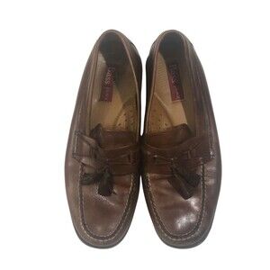 Bass Flex Shoes Mens Size 10.5 Monroe Dress Slip on Moc Penny Loafers Brown